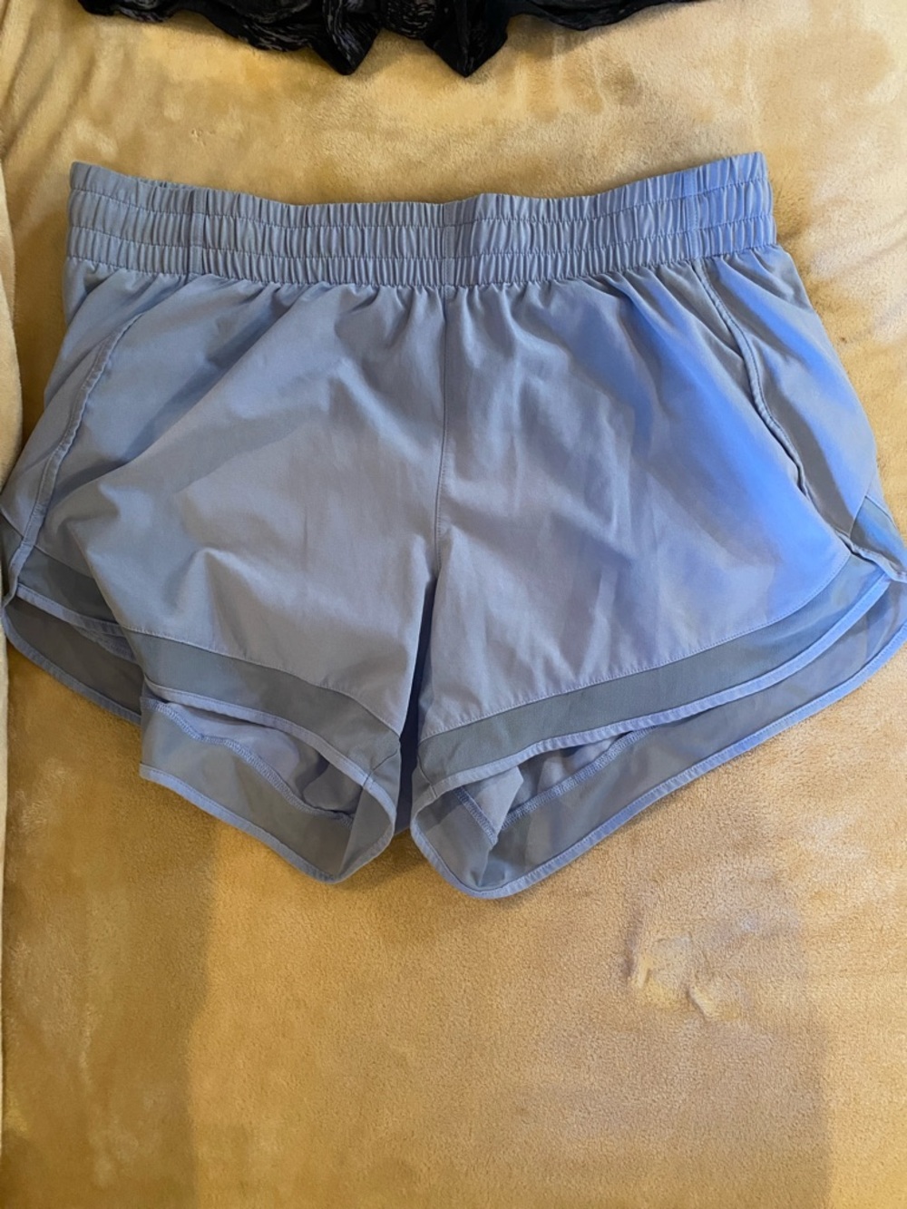 Light Blue Women's Athletic Shorts - Elastic Waist, Side Pockets